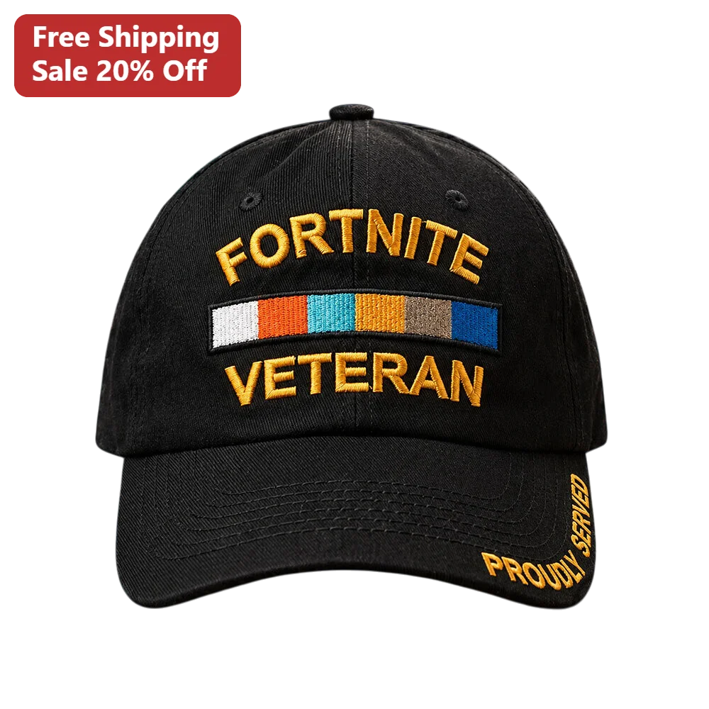 Fortnite Veteran Proudly Served Hat Military Parody Gaming Cap Gift for Gamers