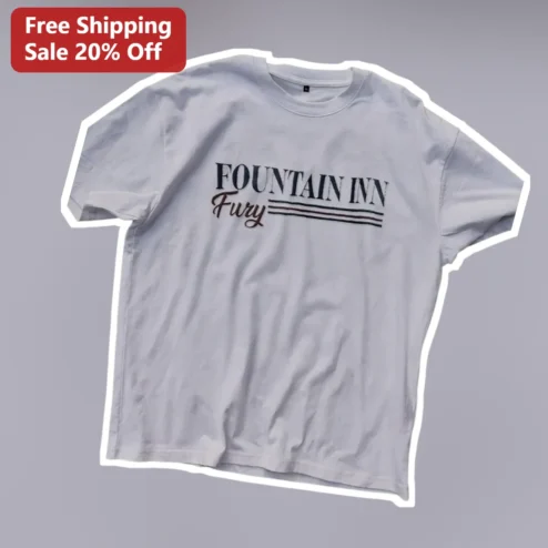 Fountain Inn Fury Tee Vintage Varsity Style Graphic T-Shirt for Men Women