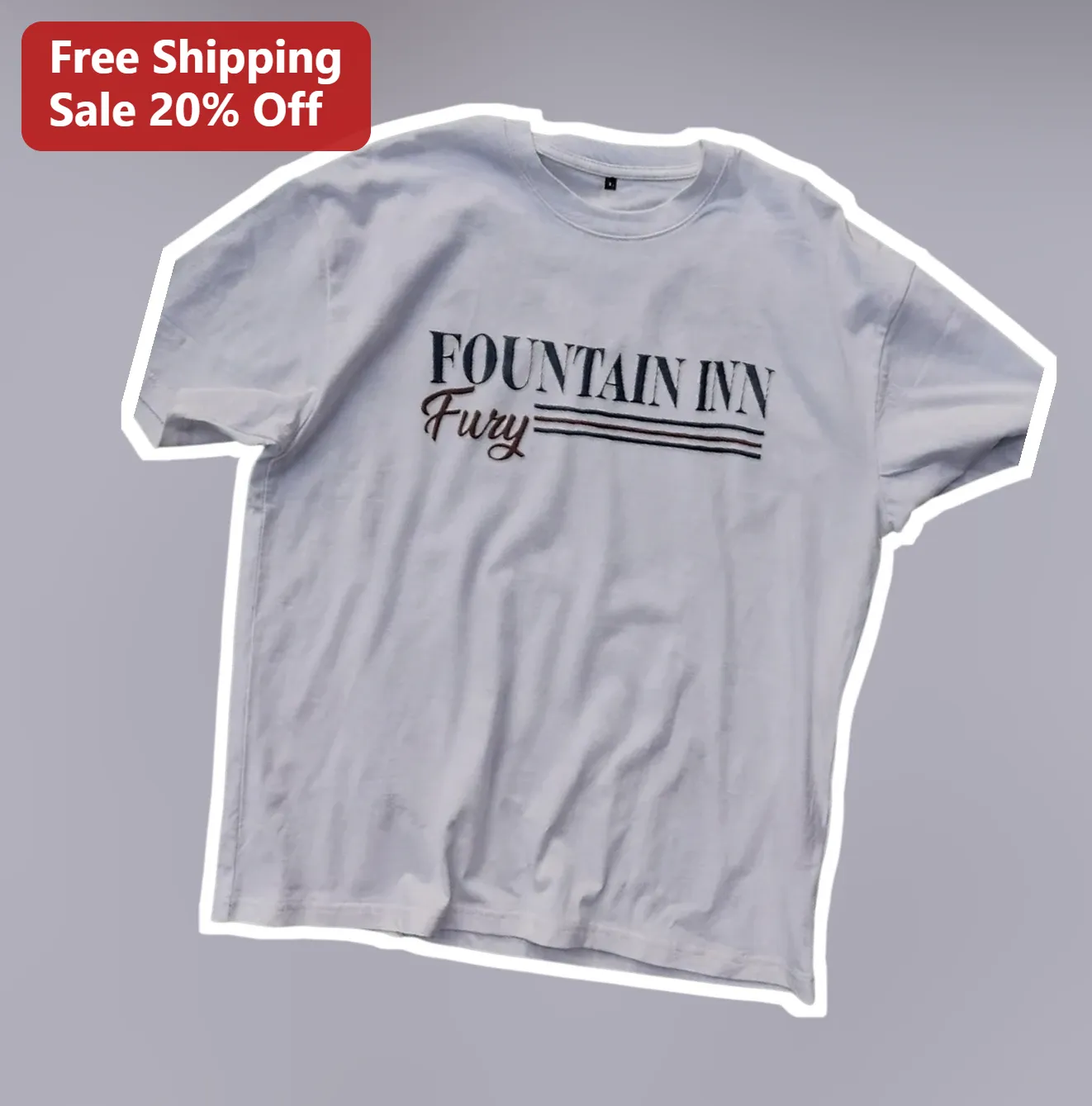 Fountain Inn Fury Tee Vintage Varsity Style Graphic T-Shirt for Men Women