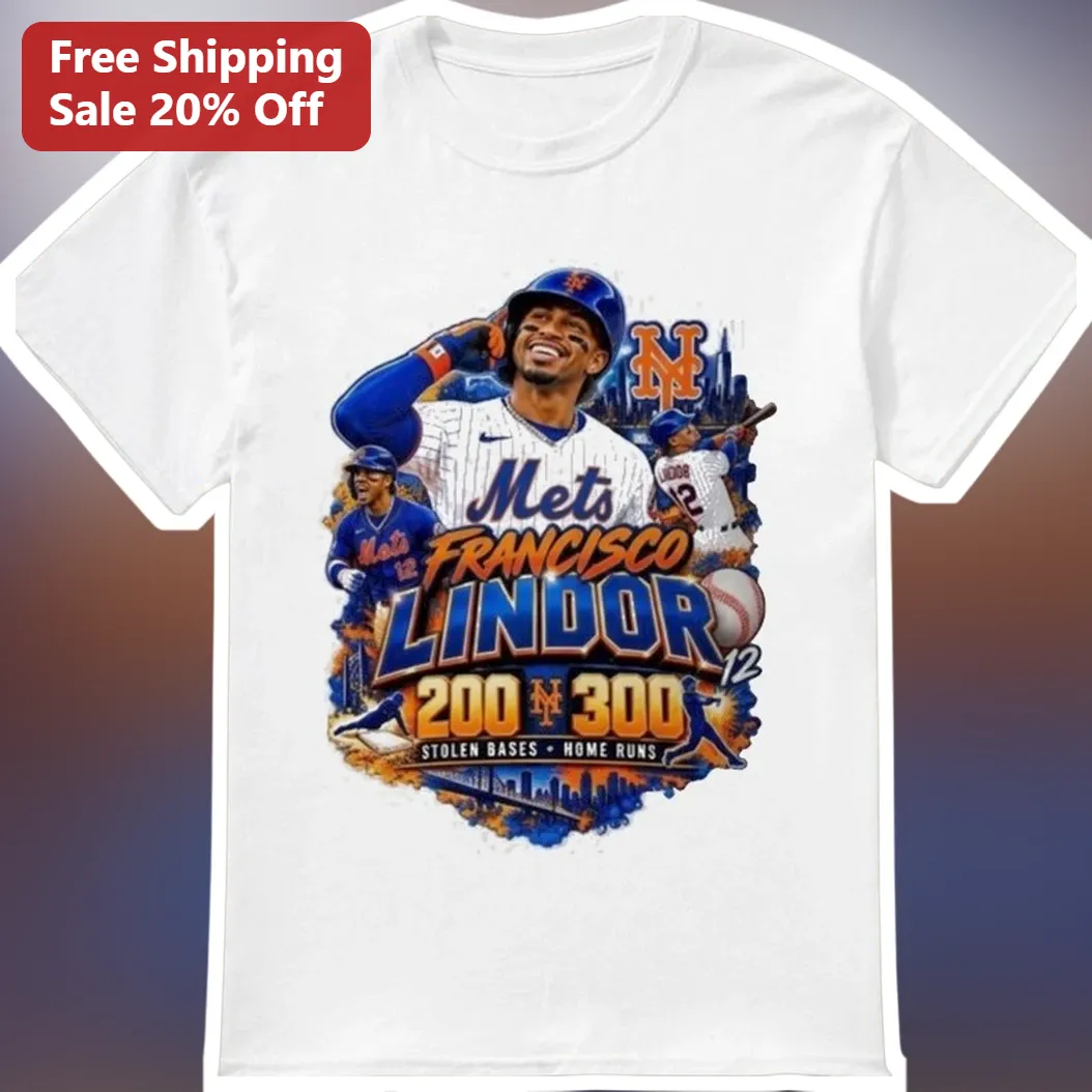 Francisco Lindor Stolen Bases Home Runs Mets Milestone Tee