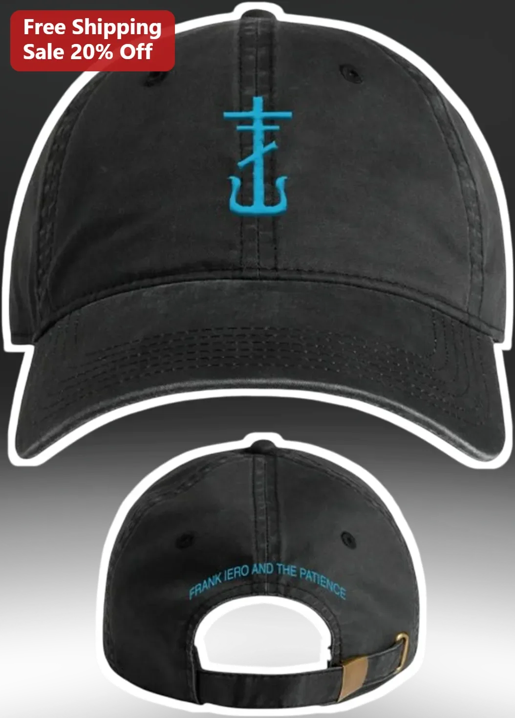 Frank Iero And The Patience Hat Distressed Baseball Cap Punk Rock Band Merch