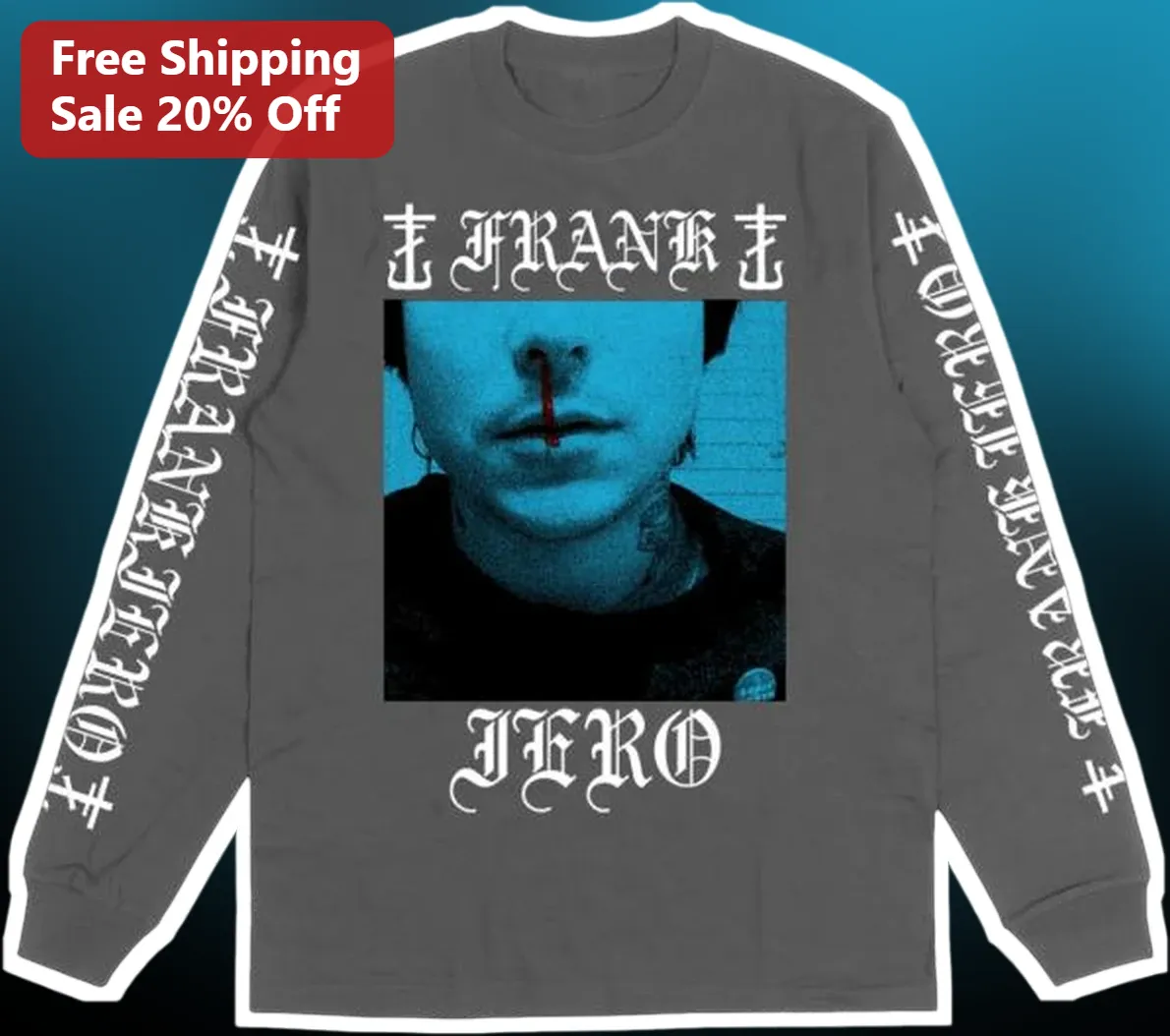 FRANK ZERO Frank Iero My Chemical Romance Long Sleeve Tee