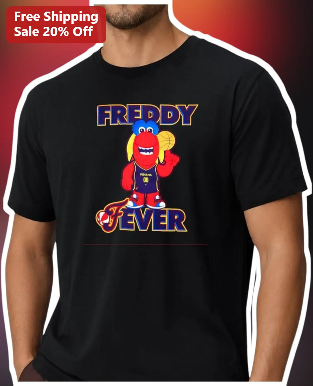 Freddy Fever Indiana Fever WNBA Mascot Graphic Tee