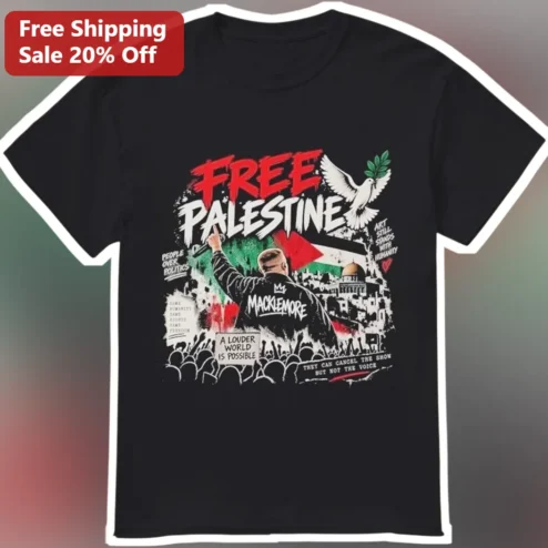 Free Palestine Macklemore People Over Politics Art Stands With Humanity Graphic Tee