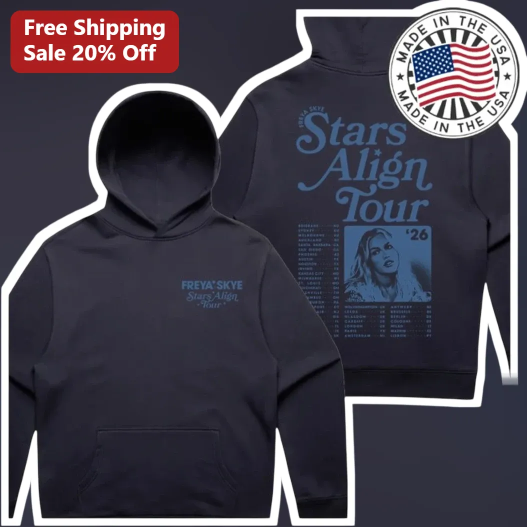 Freya Skye Stars Align Tour Hoodie Vintage Concert Merch Black Pullover