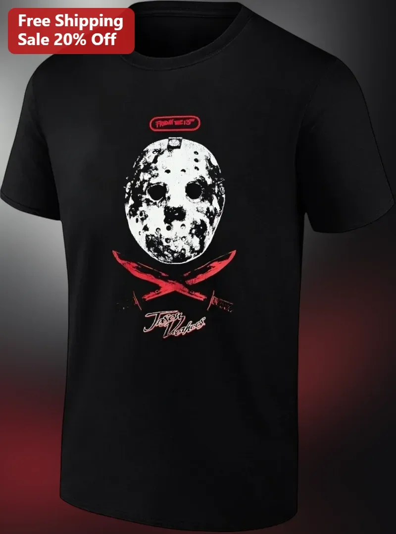 Friday the 13th Jason Voorhees Hockey Mask Graphic Tee Horror Movie Shirt