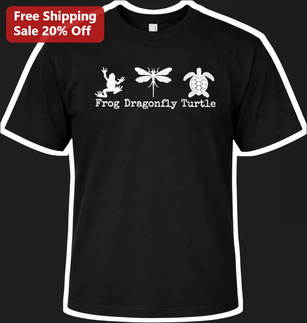 Frog Dragonfly Turtle Tee Nature Wildlife Graphic Shirt for Women Men