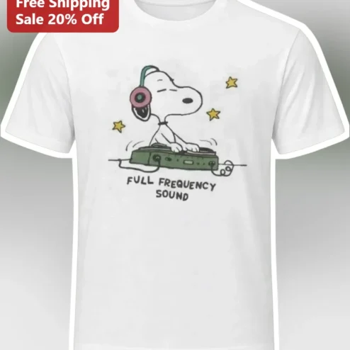 Full Frequency Sound Snoopy DJ Graphic Tee for Peanuts Fans and Music Lovers