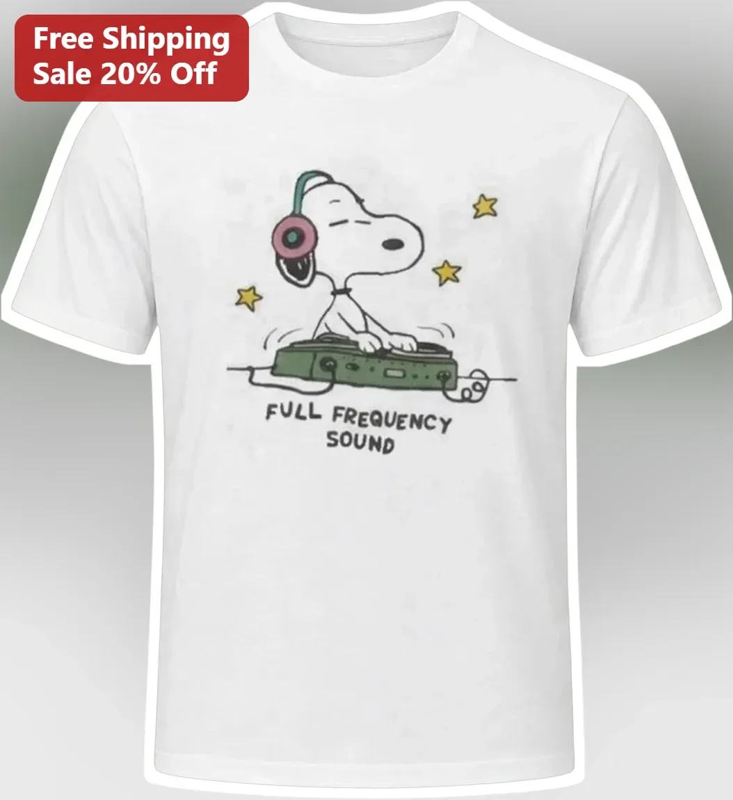 Full Frequency Sound Snoopy DJ Graphic Tee for Peanuts Fans and Music Lovers