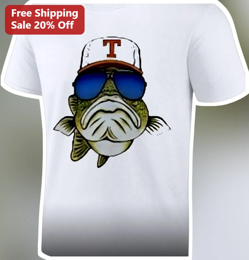 Funny Grumpy Fish Sunglasses Baseball Cap Graphic Tee for Men Novelty Angler Gift