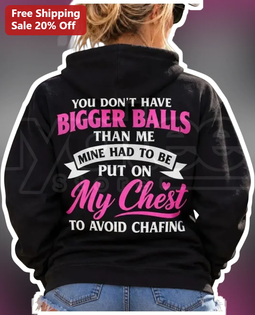 Funny Novelty Hoodie You Don't Have Bigger Balls Than Me Gag Gift for Men