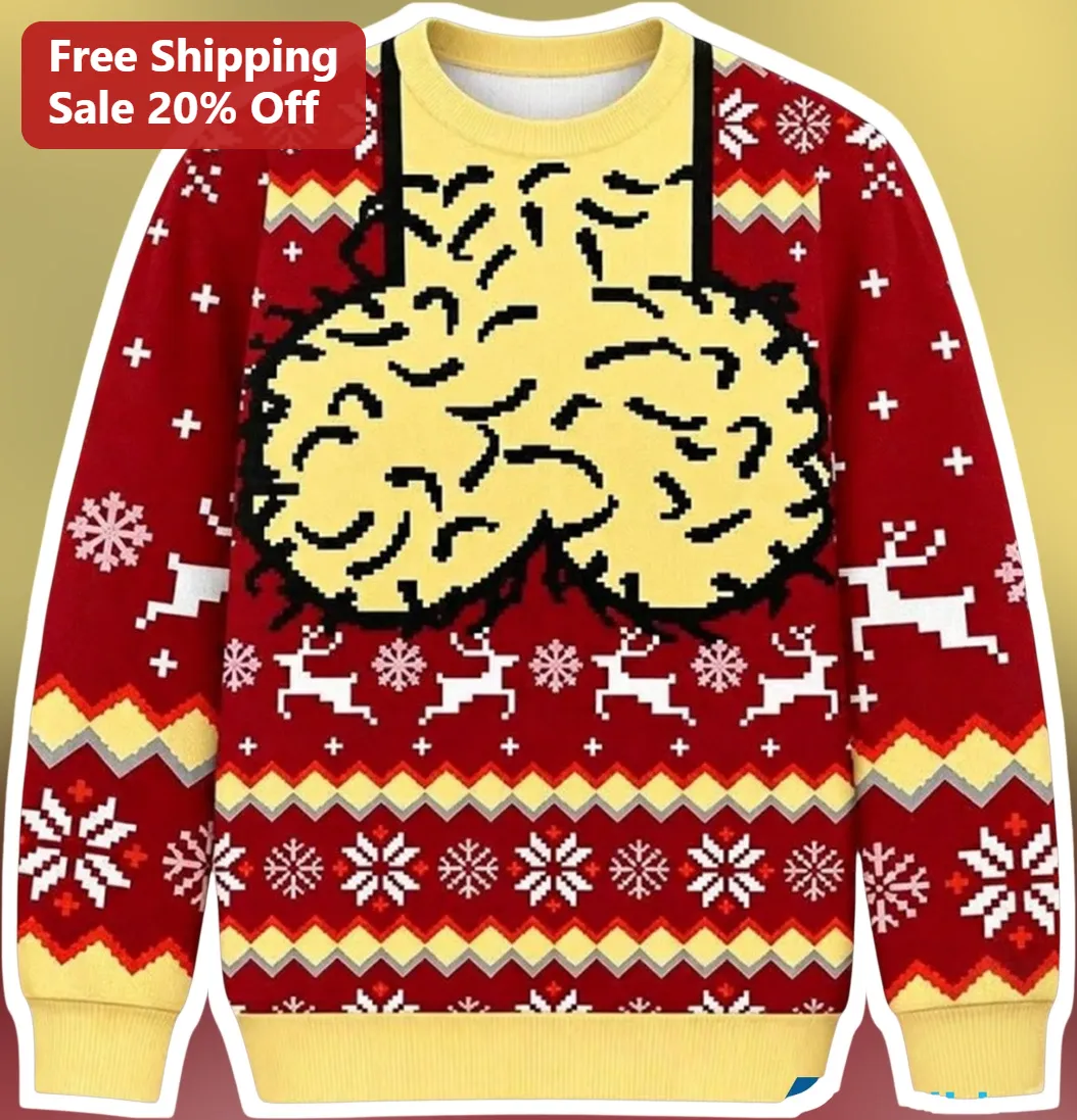 Funny Testicle Christmas Sweater Ugly Holiday Party Gag Gift for Adults Men