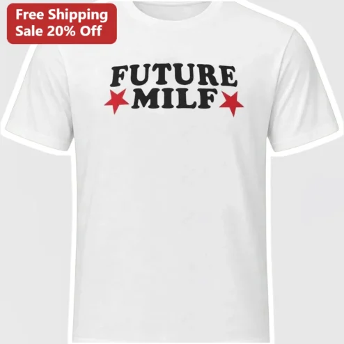 Future MILF Graphic Tee Retro Y2K Funny Pregnancy Announcement Shirt for Women