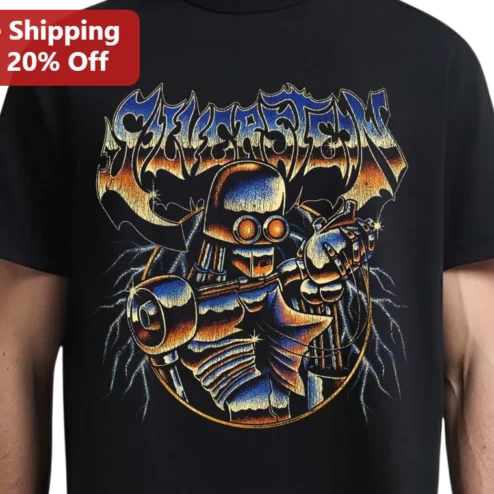 GALACTICAN Retro Futuristic Robot Singer Graphic Tee for Sci-Fi Fans