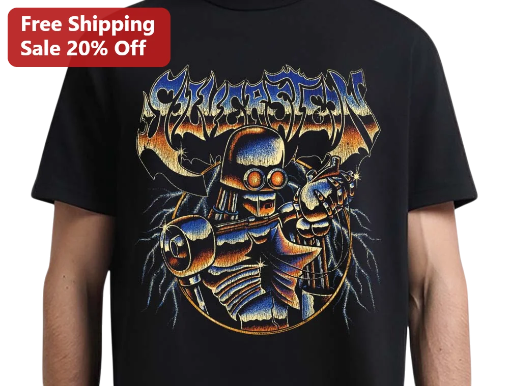 GALACTICAN Retro Futuristic Robot Singer Graphic Tee for Sci-Fi Fans