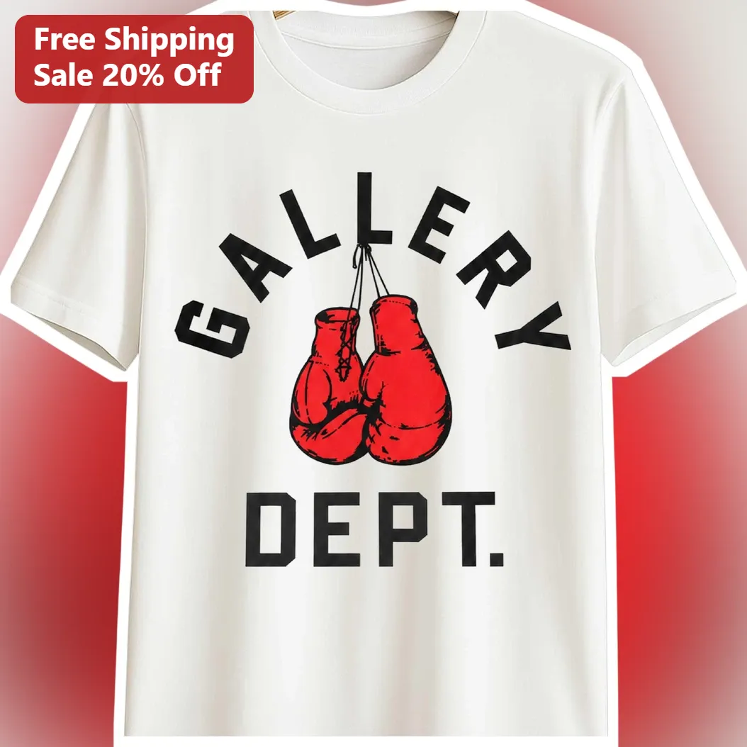Gallery Dept. Boxing Gloves Graphic Tee Vintage Streetwear Unisex Cotton Shirt