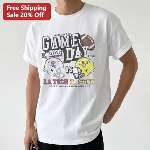 Game Day September 12 2026 LSU vs LA Tech Tiger Stadium Baton Rouge Tee, College Football Sports Fan Apparel