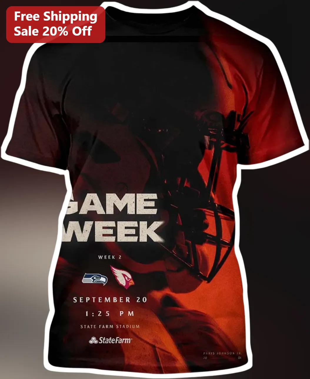 Game Week Week 2 Football Fan Tee Seahawks vs Cardinals NFL Game Day Shirt