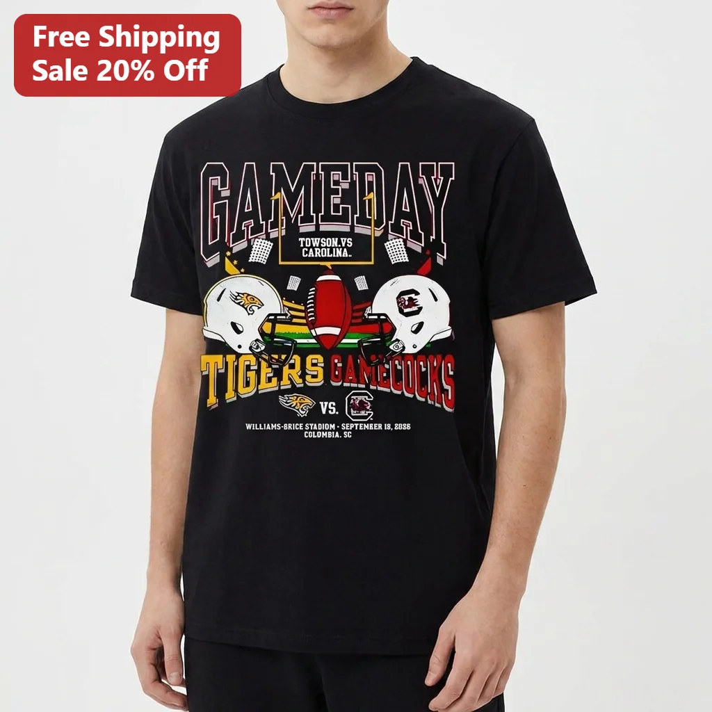 Gameday Towson vs Carolina Tigers Gamecocks Tee, Williams-Brice Stadium 2026 Football Matchup Shirt