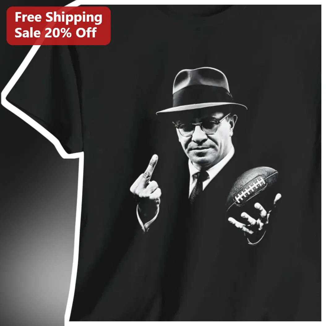 Gangster Football Player Flipping Off Tee Edgy Noir Mafia Style Graphic Shirt for Men