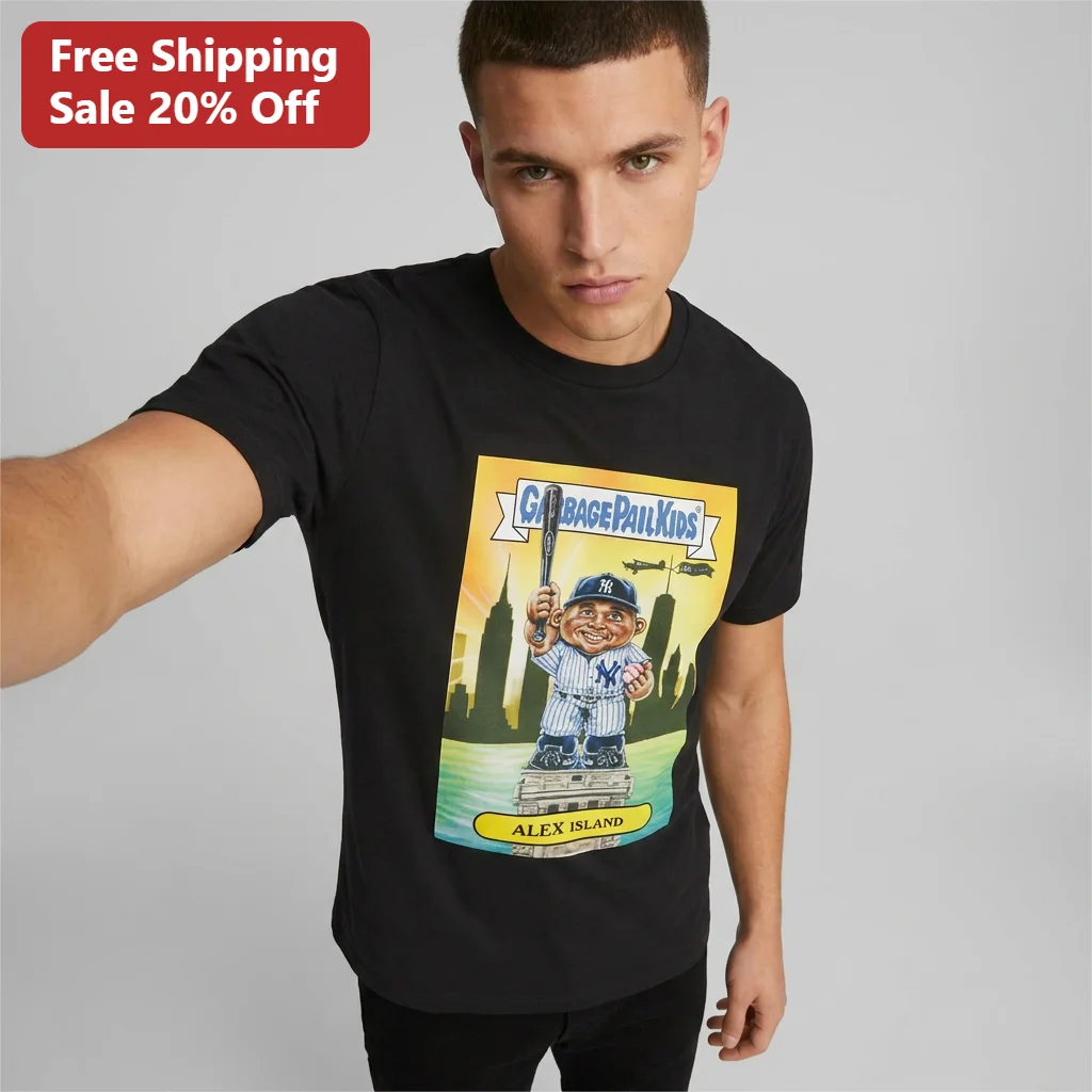 Garbage Pail Kids New York Yankees Baseball Tee, Vintage Parody Trading Card Graphic Shirt Gift for Men