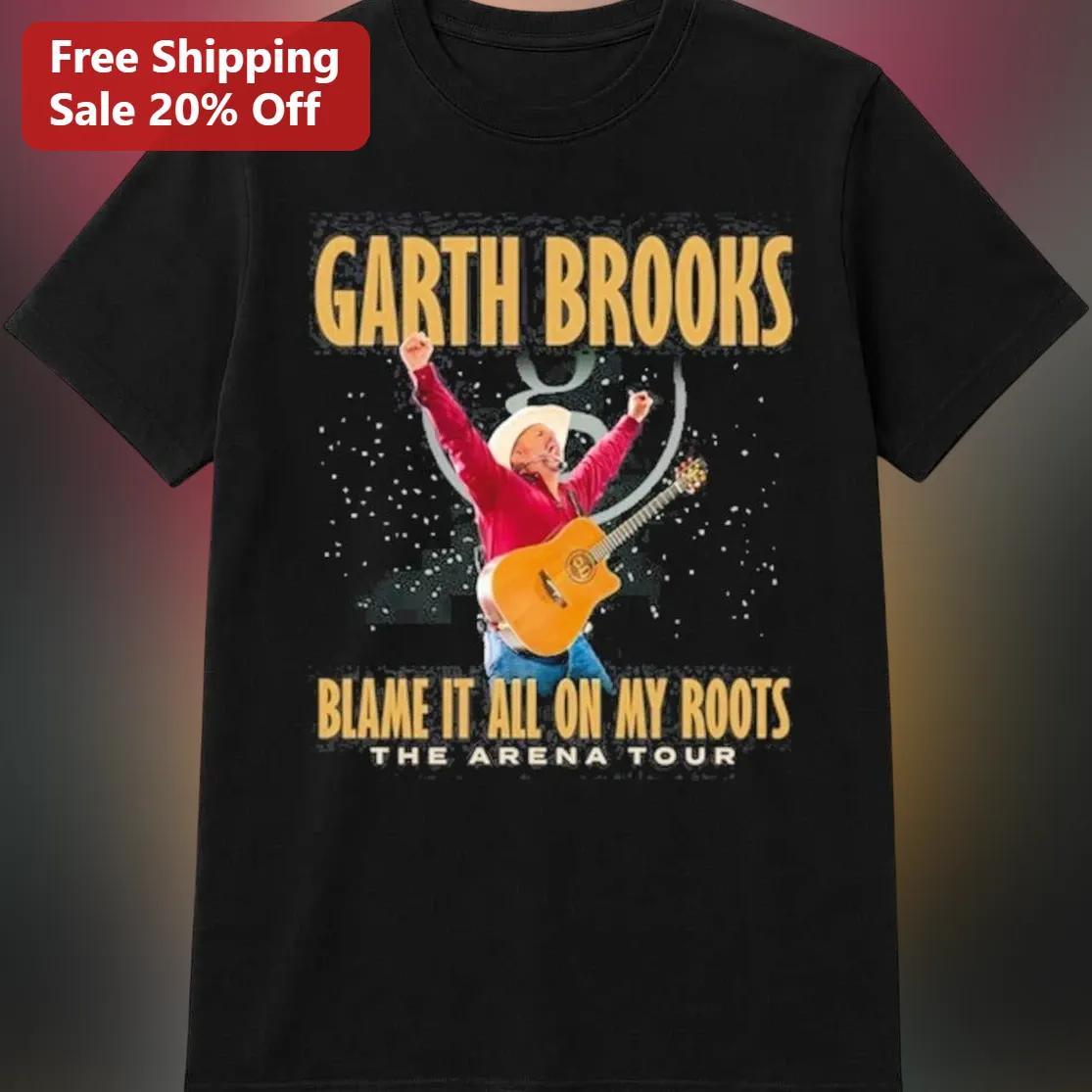 Garth Brooks Blame It All On My Roots The Arena Tour Tee, Vintage Country Music Concert Shirt Gift for Fans