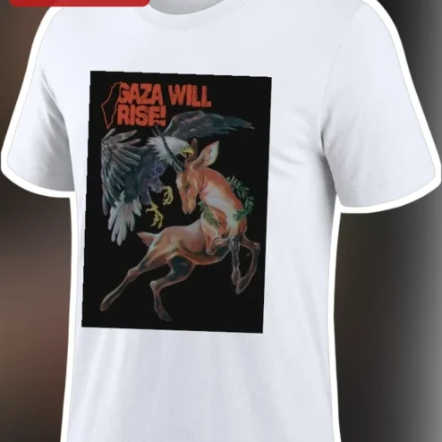 Gaza Will Rise Graphic Tee Palestine Solidarity Activist Shirt