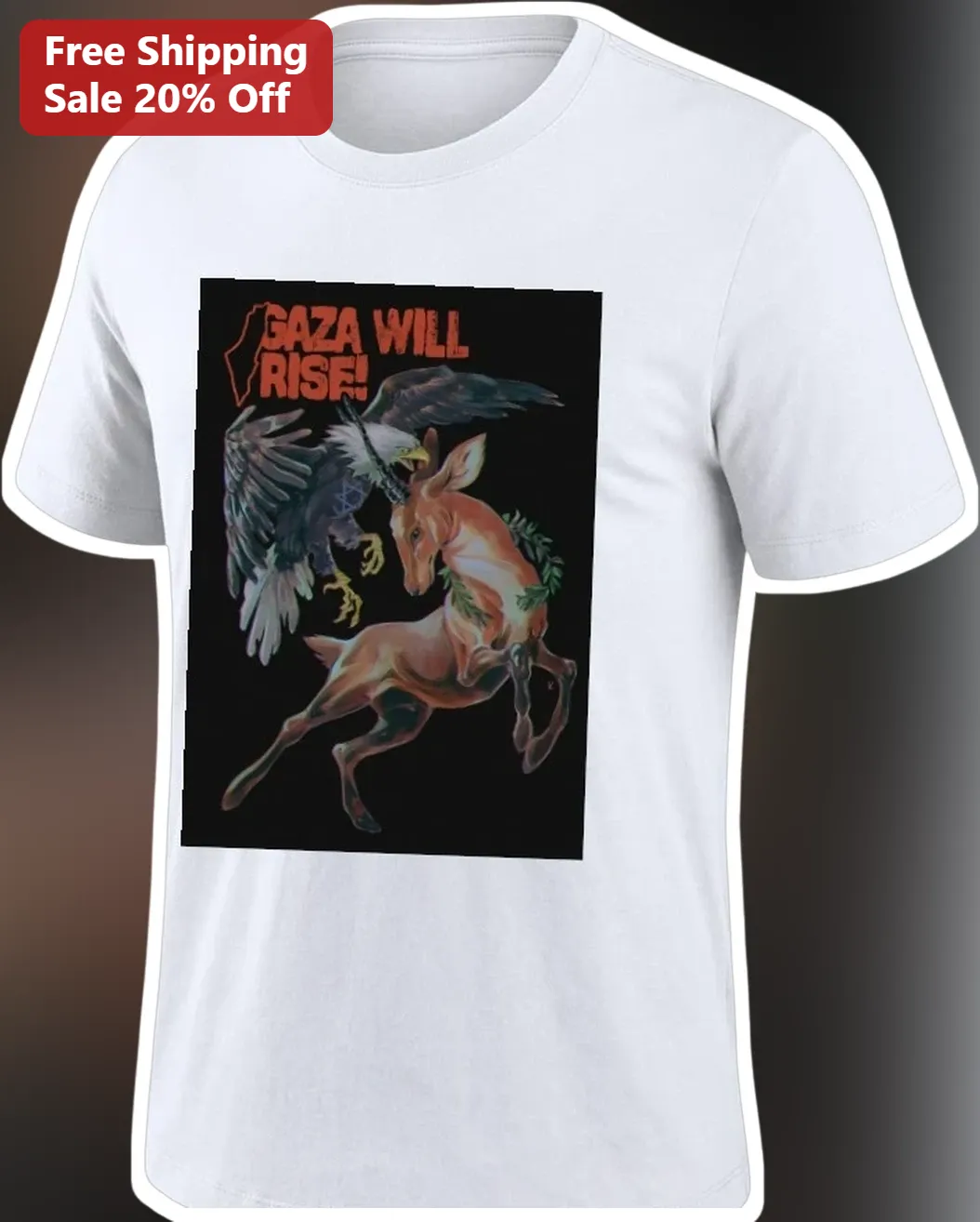 Gaza Will Rise Graphic Tee Palestine Solidarity Activist Shirt