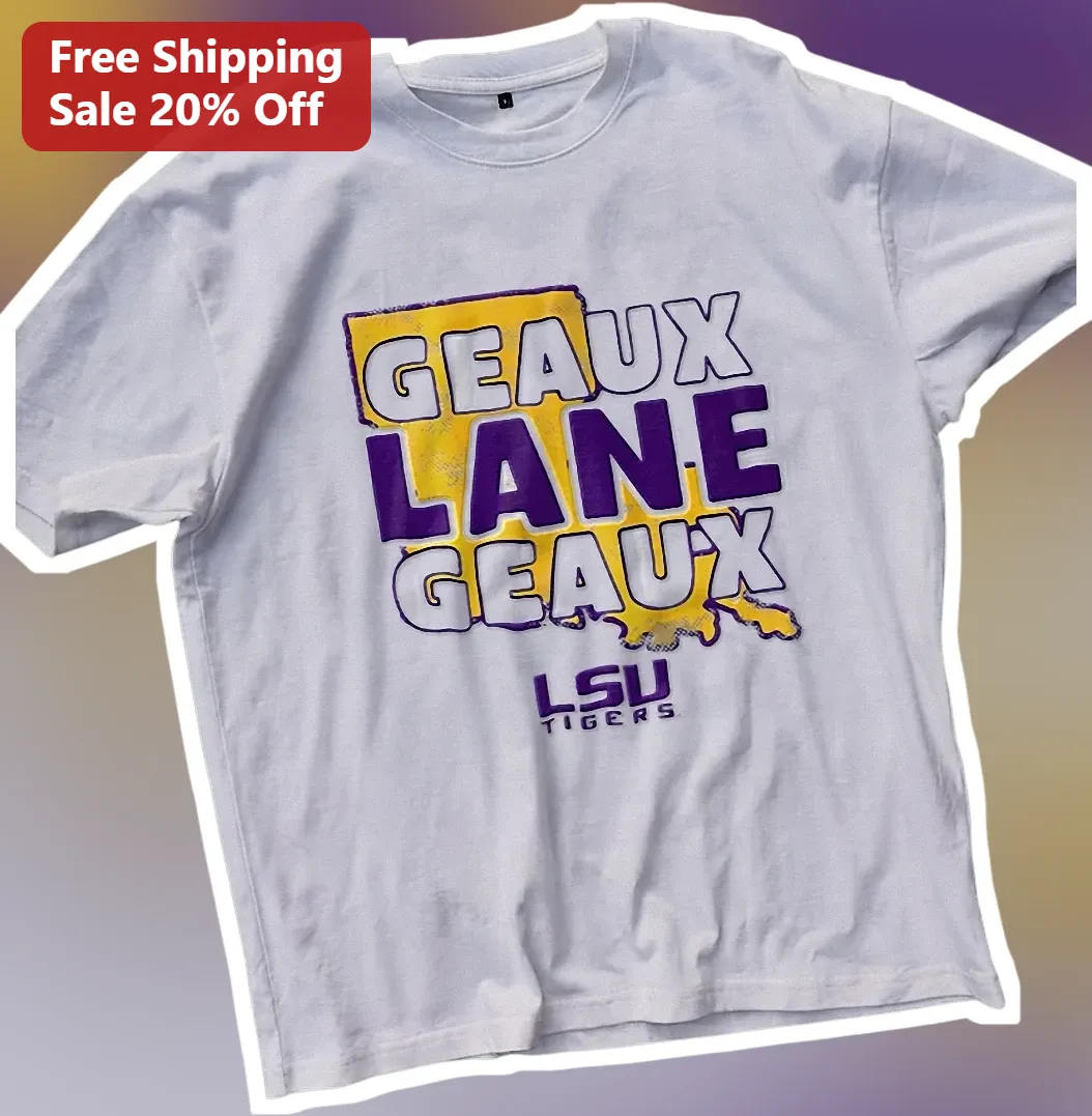 Geaux Lane Geaux LSU Tigers Tee Vintage Distressed College Football Fan Shirt