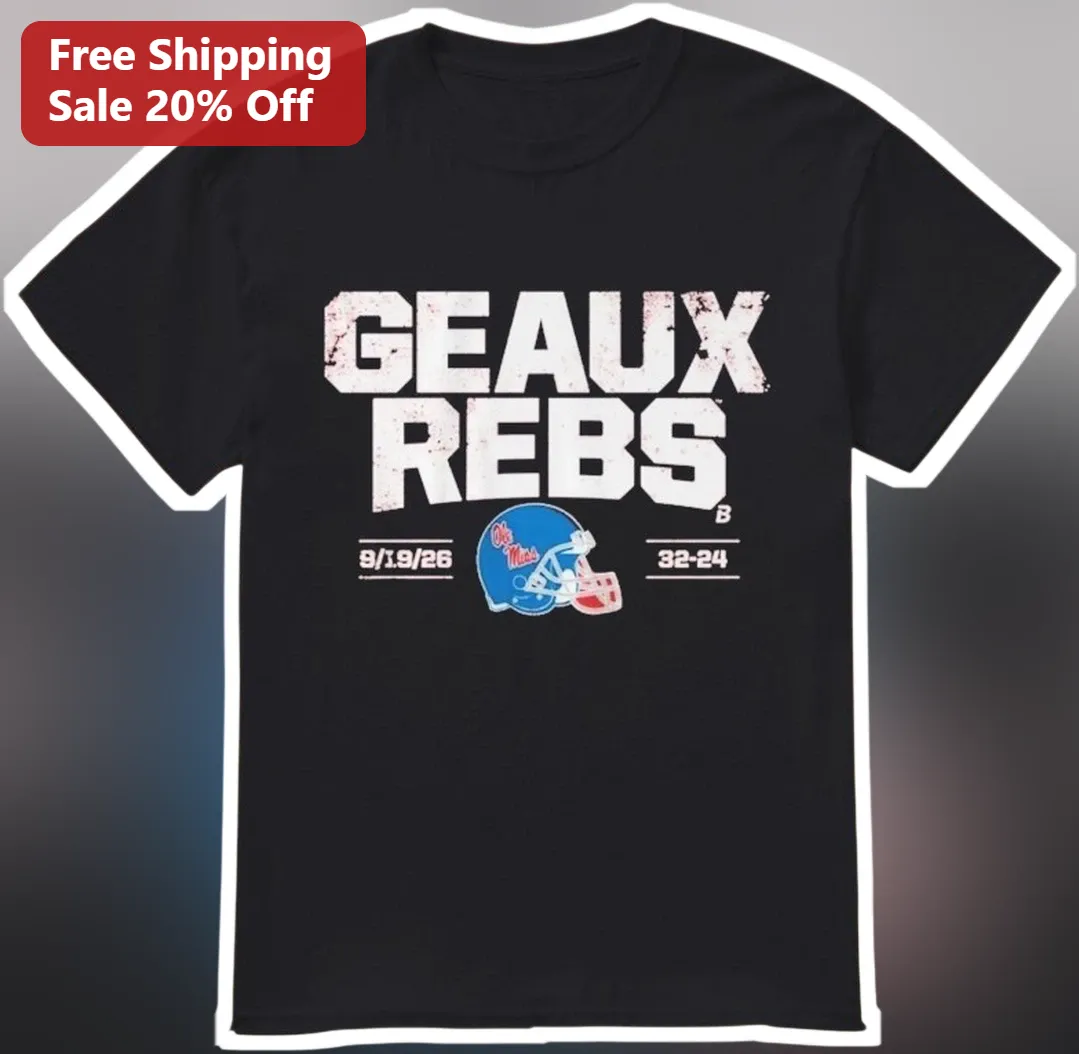 GEAUX REBS Ole Miss Rebels Football Fan Graphic Tee for Men Women Game Day Gift