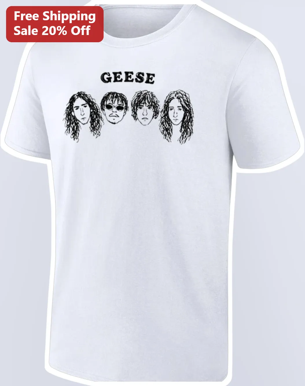 Geese Band Tee Indie Rock Sketch Art Shirt Unisex Cotton Merch