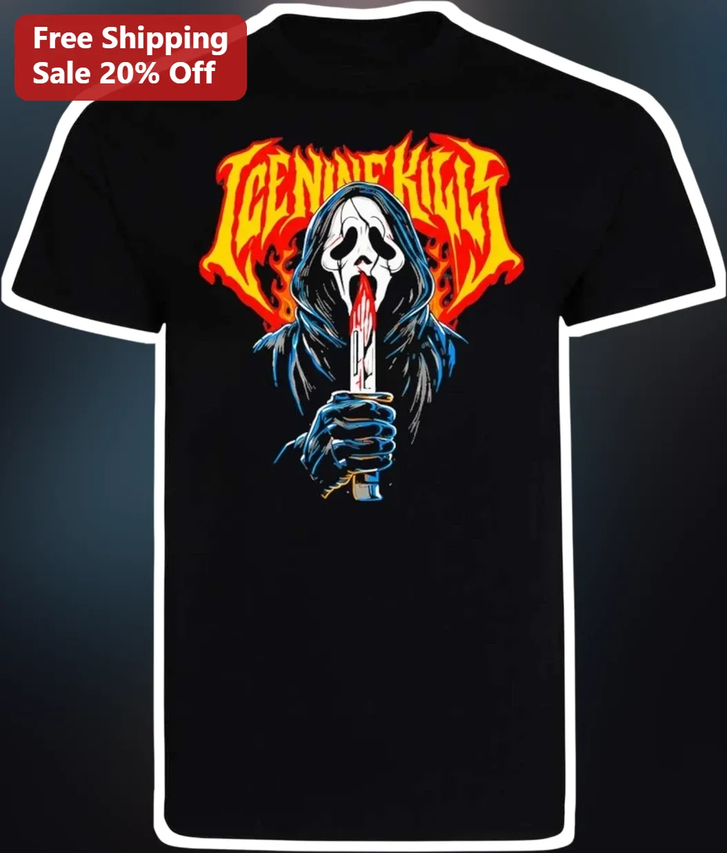 GENEKILL Tee Ghostface Scream Horror Movie Graphic Shirt Streetwear