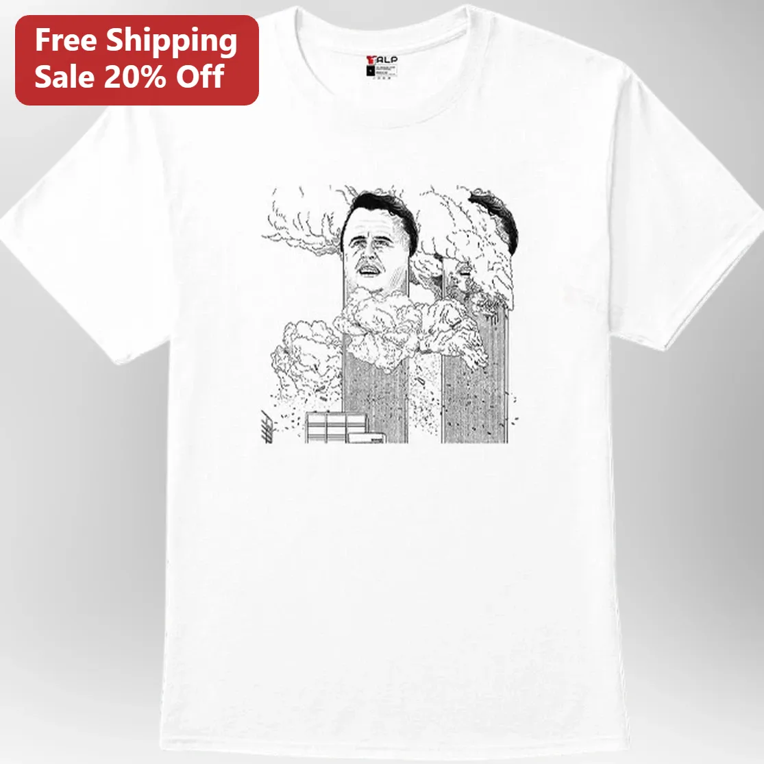 George W. Bush Tee 9/11 Twin Towers Satirical Political Satire Graphic Shirt Edgy Meme Humor Gift for Men Women