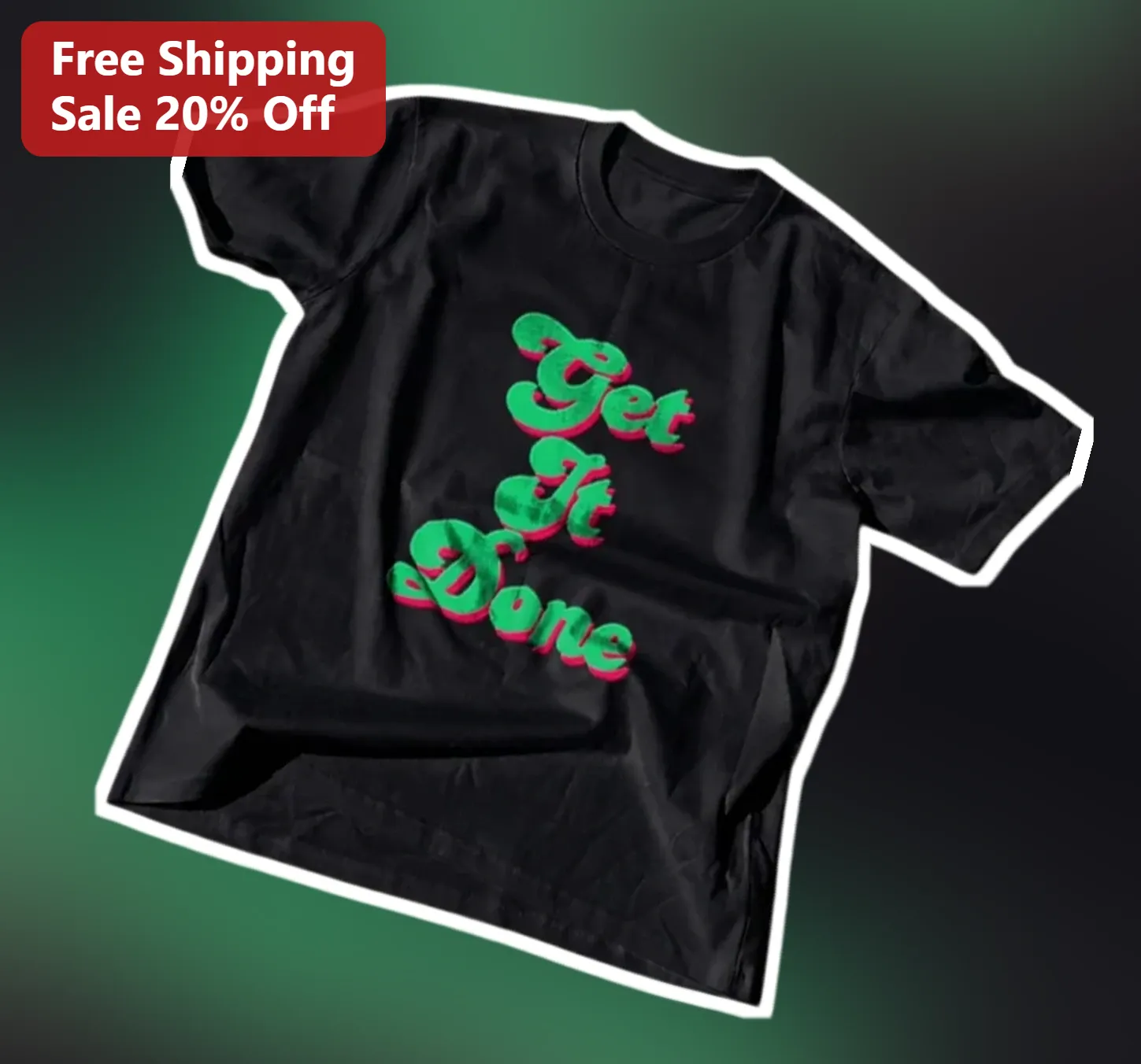 Get It Done Tee Retro Vintage Script Graphic T-Shirt Motivational Productivity Gift for Men Women