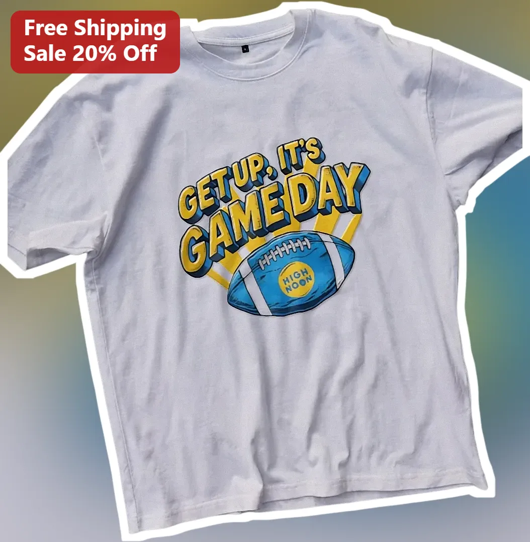 Get Up It's Game Day Retro Football Tee for Tailgate Watch Party
