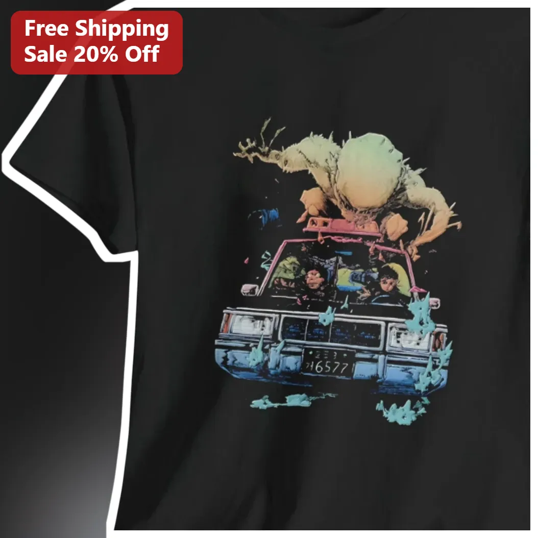 Ghostbusters Tee Ecto-1 Car Slimer Retro Vintage Horror Comedy Graphic Shirt