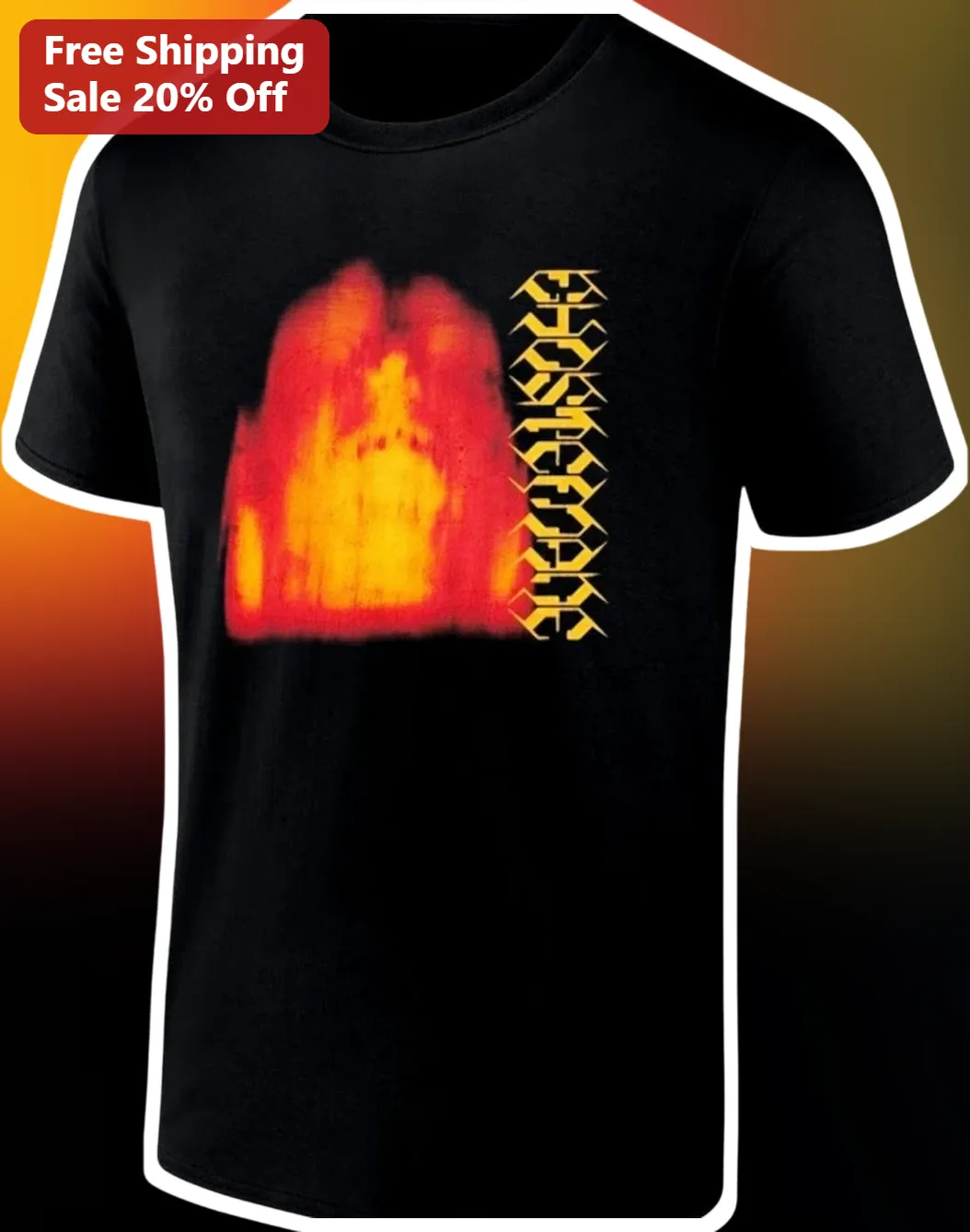 GHOSTEMANE Tee Ghostface Killah Inspired Hip Hop Graphic T-Shirt Black Cotton Apparel