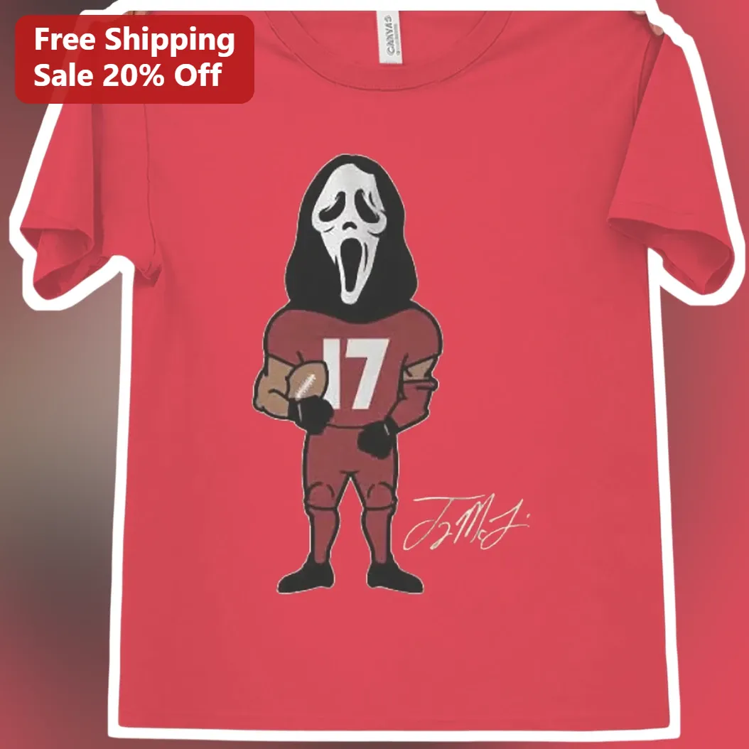 Ghostface Tee Scream Movie Football Parody Graphic T-Shirt Horror Fan Gift