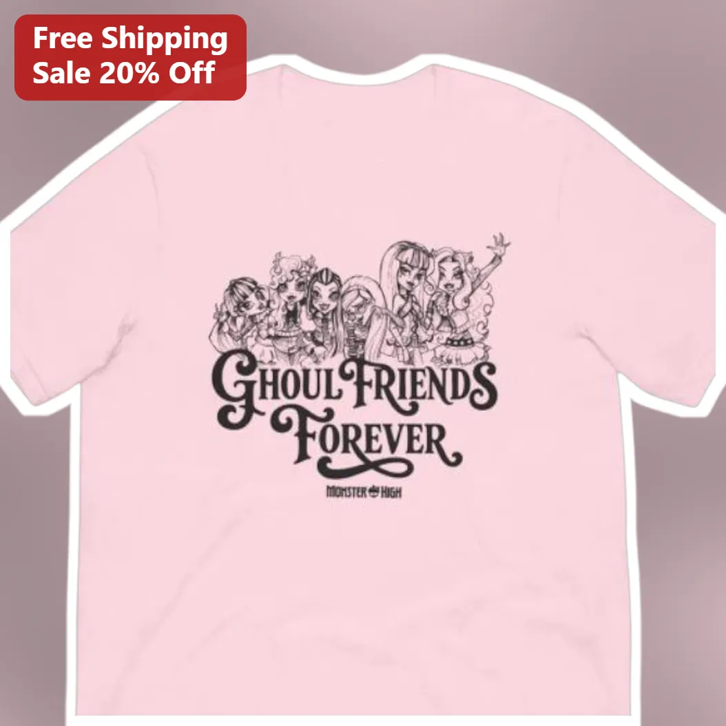 Ghoul Friends Forever Monster High Tee Retro Spooky Cute Pink Graphic Shirt Gift for Fans