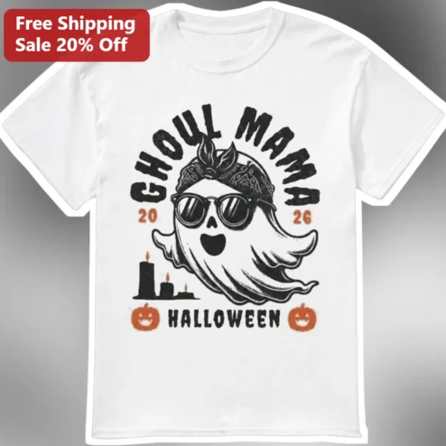 Ghoul Mama Halloween Tee Funny Spooky Ghost Graphic Shirt for Moms Pumpkin Patch Party Gift
