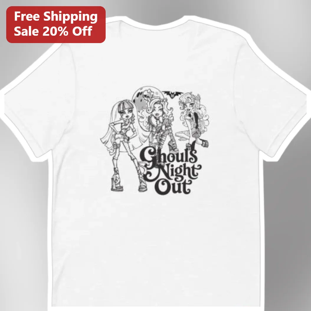 Ghouls Night Out Tee Retro Spooky Halloween Party Graphic Shirt, Cute Gothic Alternative Fashion Gift