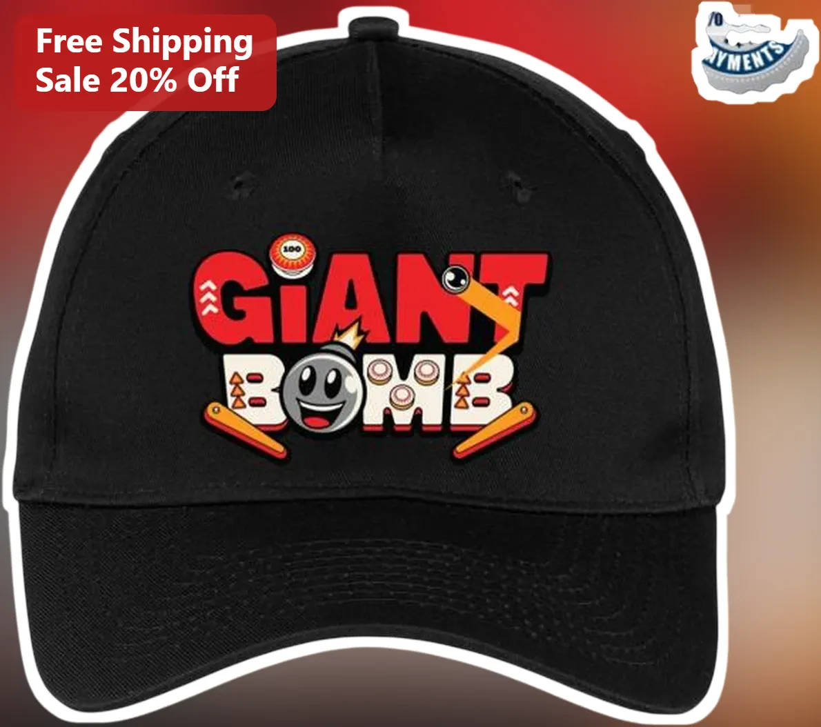 Giant Bomb Cap Bob-omb Nintendo Mario Kart Gamer Gift Black Baseball Hat