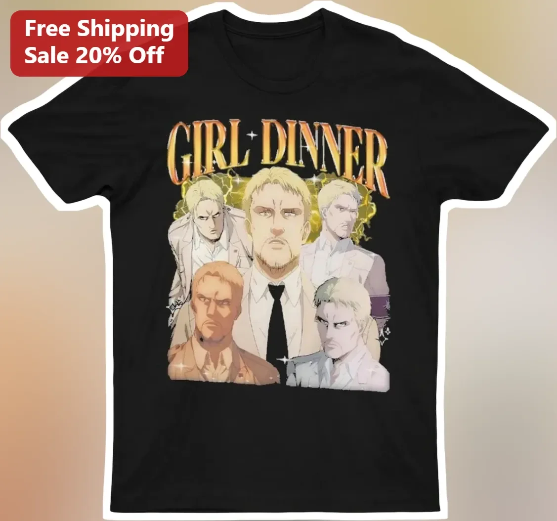 Girl Dinner Anime Meme Tee Reiner Braun Attack on Titan Graphic Shirt