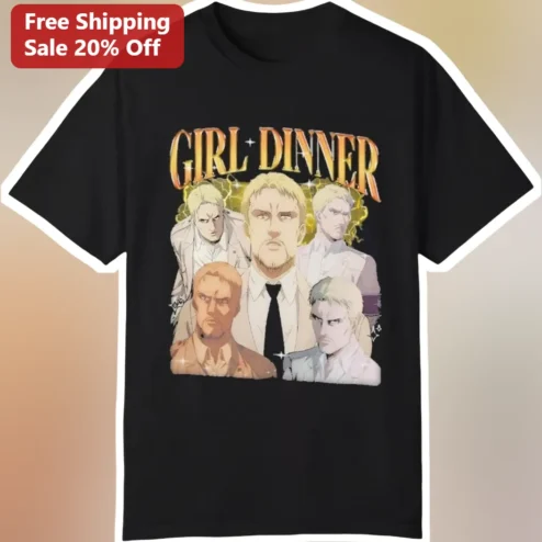 Girl Dinner Reiner Braun Attack on Titan Meme Graphic Tee Funny Anime Gift