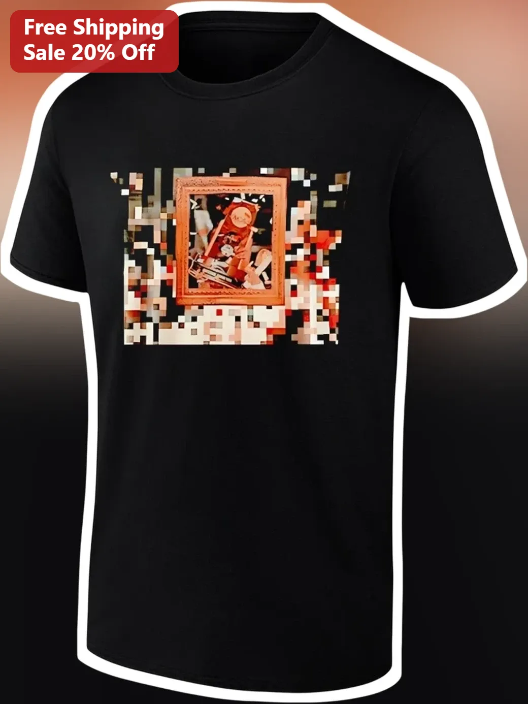 Glitch Art Portrait Tee Cyberpunk Vaporwave Aesthetic Digital Distortion Graphic Shirt