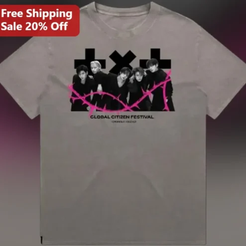 Global Citizen Festival TXT K-Pop Merch Graphic Tee