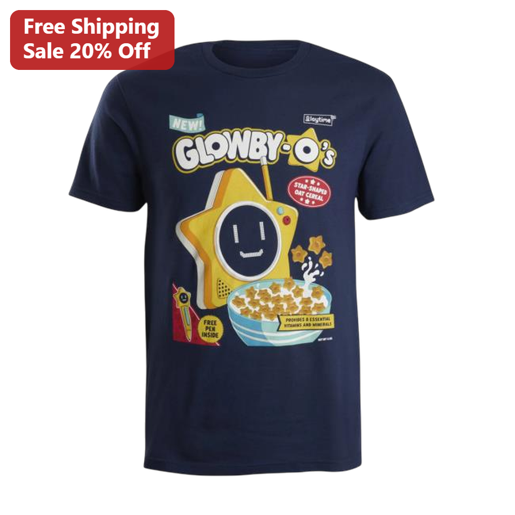 Glowby-O's Star-Shaped Oat Cereal Tee, Vintage Retro Breakfast Cereal Box Graphic T-Shirt