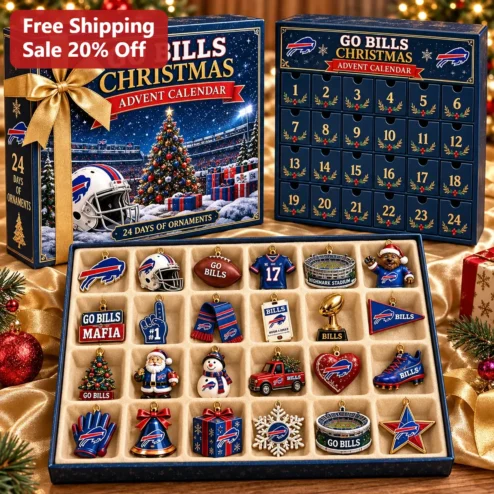 Go Bills Christmas Advent Calendar Ornament Set 24 Days Buffalo Bills Mafia Holiday Gift