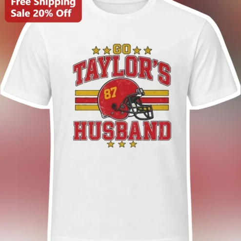 Go Husband Retro Football Helmet Graphic Tee Personalized Gift for Men