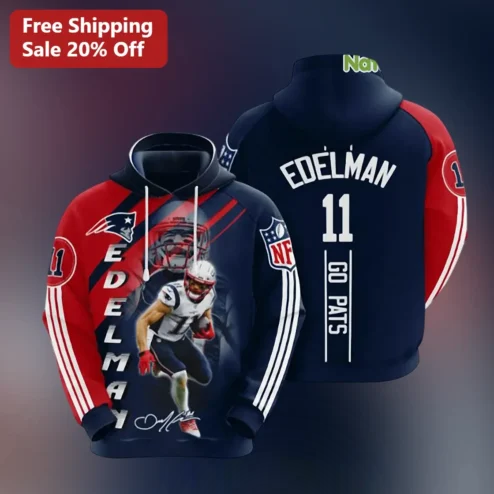GO PATS New England Patriots Julian Edelman Hoodie